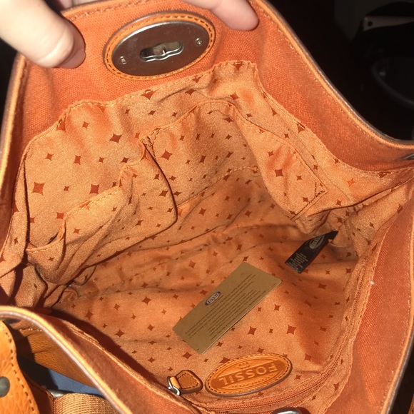 Leather fossil shoulder/crossbody bag - Picture 4 of 5